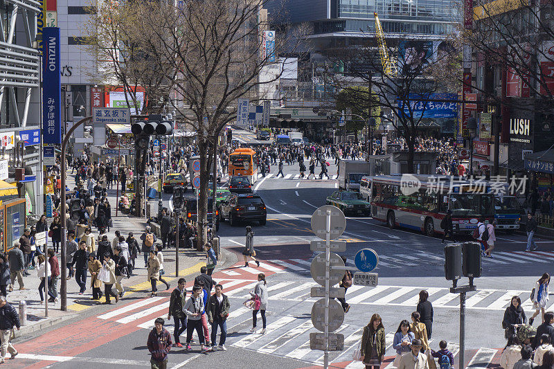 日本东京繁忙的街景