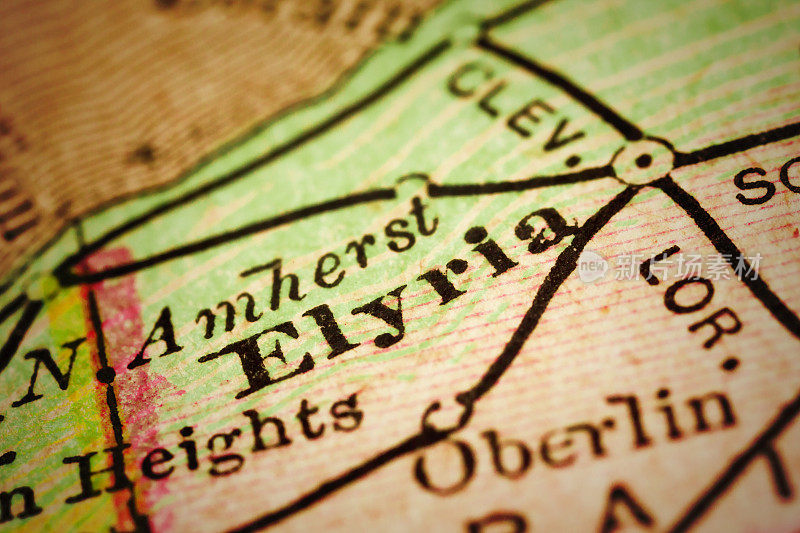 俄亥俄州伊利里亚的古董地图