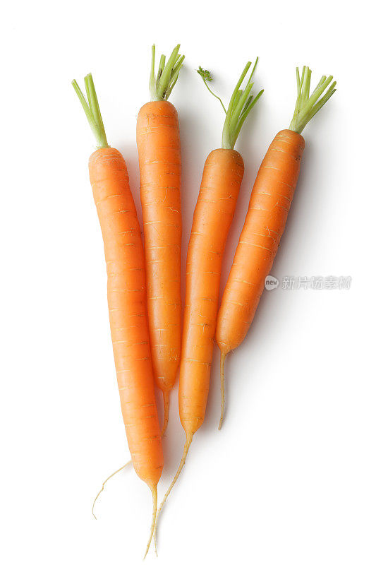 蔬菜:白色背景上孤立的胡萝卜