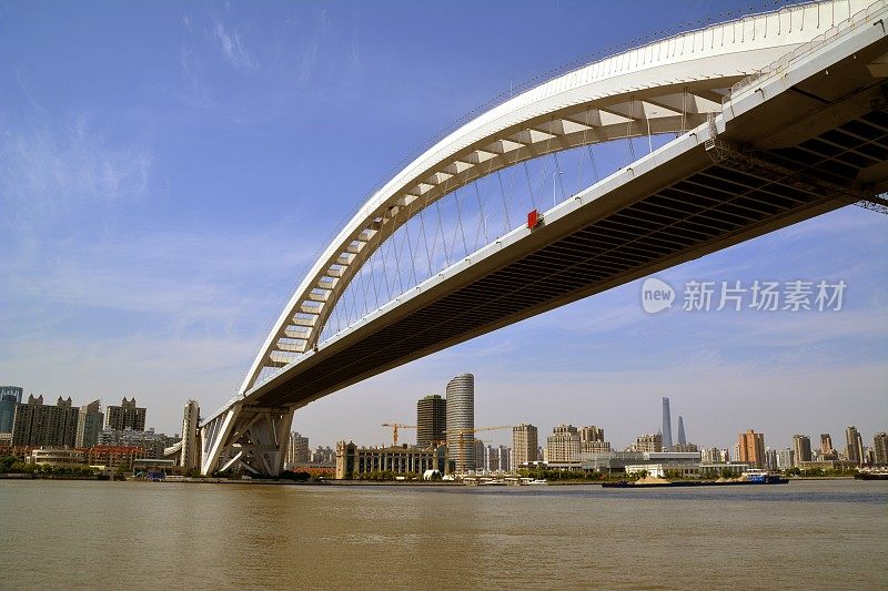 中国上海黄浦江上的卢浦大桥