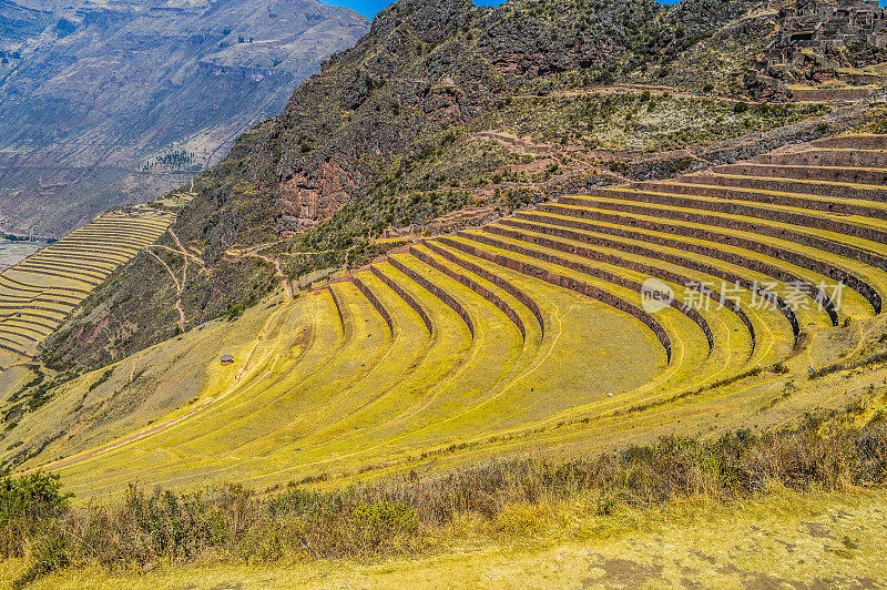秘鲁皮萨克圣谷的印加梯田