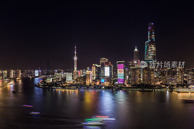 上海夜景和天际线