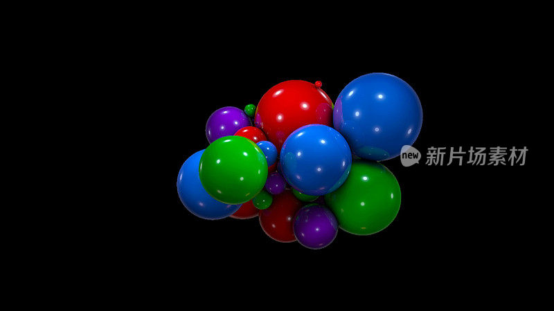 抽象背景与混乱的彩色球体