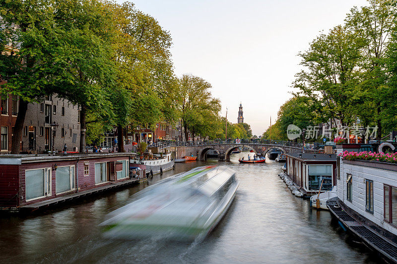 阿姆斯特丹王子运河长时间曝光