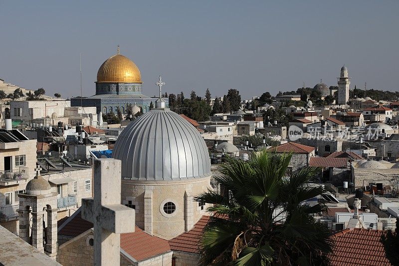 耶路撒冷老城全景鸟瞰图
