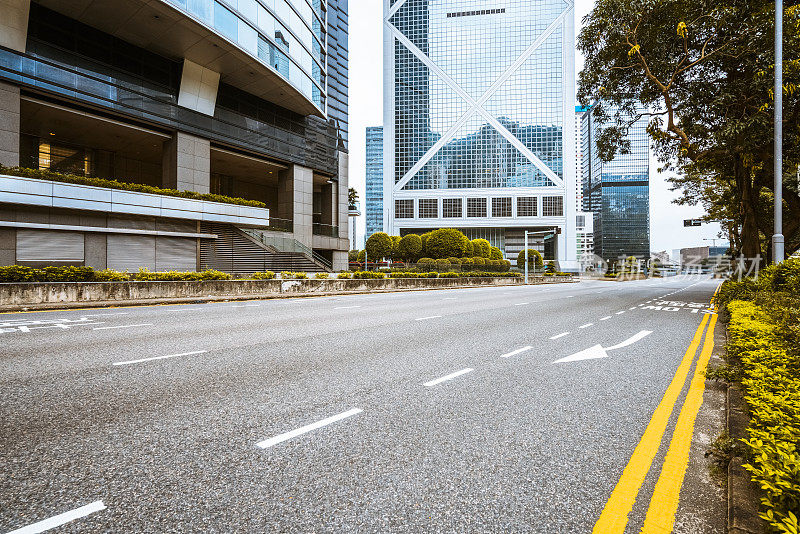 空荡荡的香港街道