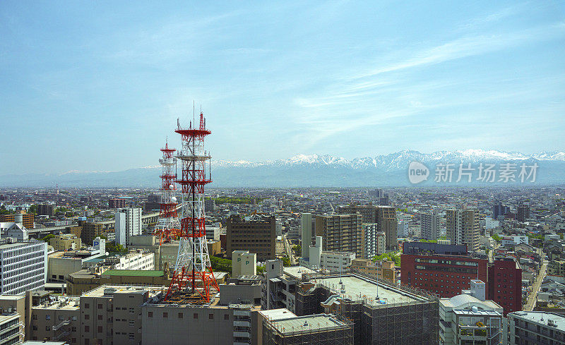 日本富山市全景