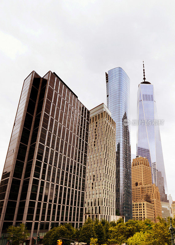 世界贸易中心一号城市景观，纽约市。