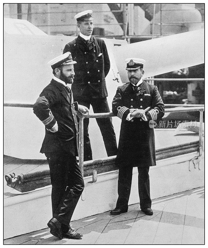 英国海军和陆军的古董照片:上尉、中校和中尉