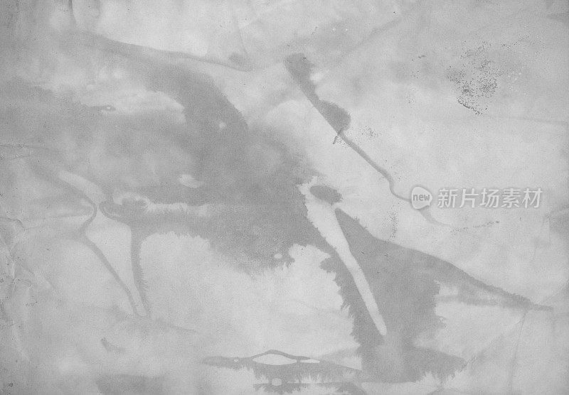 染色和潮湿的白纸垃圾纹理全框架背景