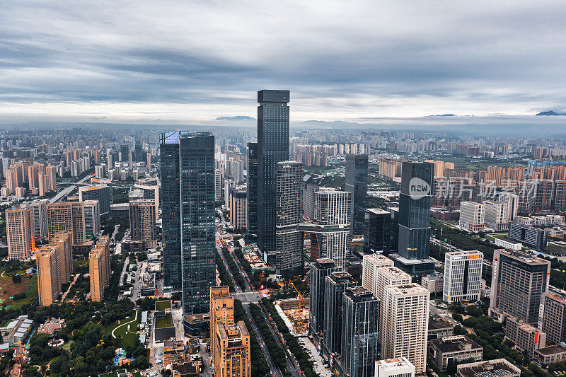 鸟瞰城市，西安，中国。