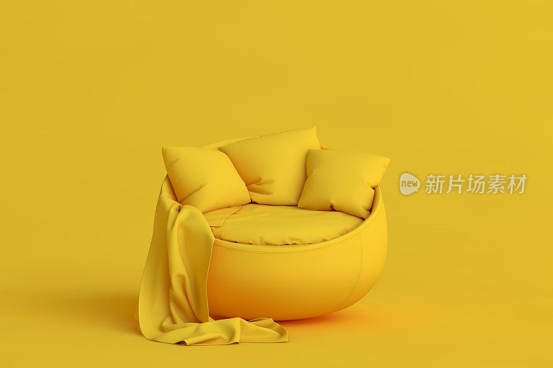 3D黄色沙发