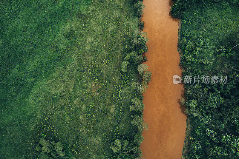 巴西雨季泥泞的河流