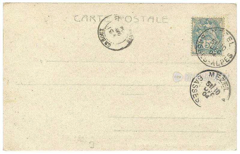 20世纪早期从法国梅泽尔寄来的老式明信片，这是一个非常好的历史明信片通信的背景。
