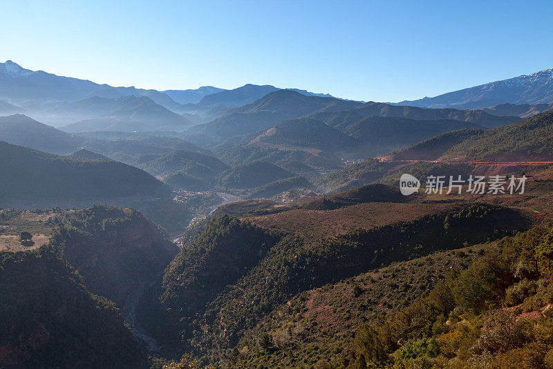 位于摩洛哥高阿特拉斯山脉的山谷