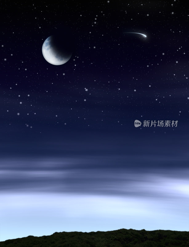 夜空中的月亮