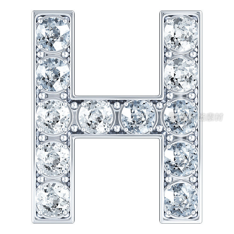 字母H镶钻石
