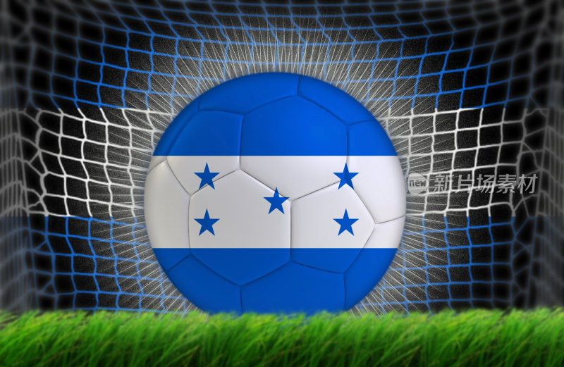 足球入网，带有洪都拉斯国旗