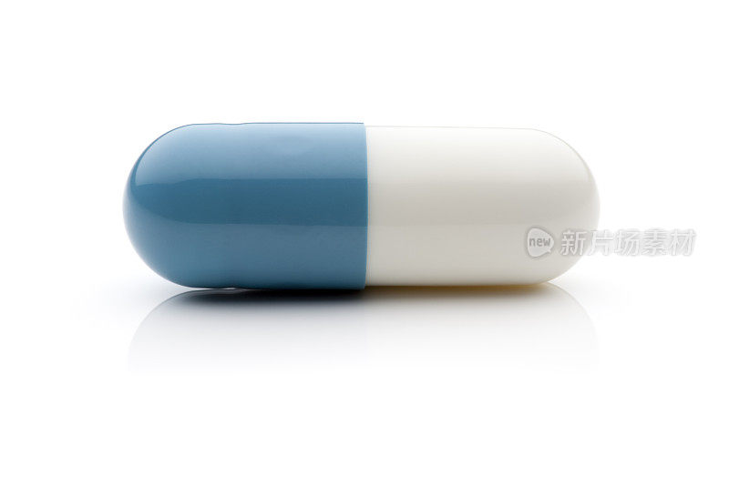 胶囊。药丸蓝色单一孤立药物维生素保健宏