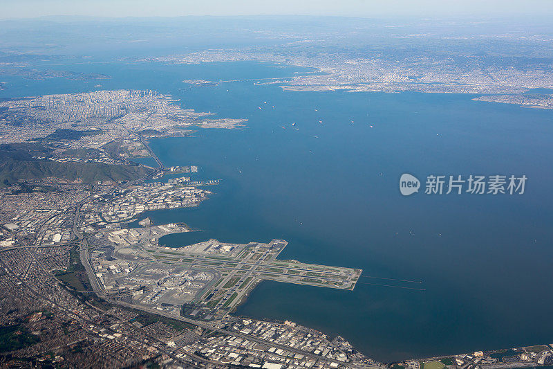 旧金山国际机场鸟瞰图