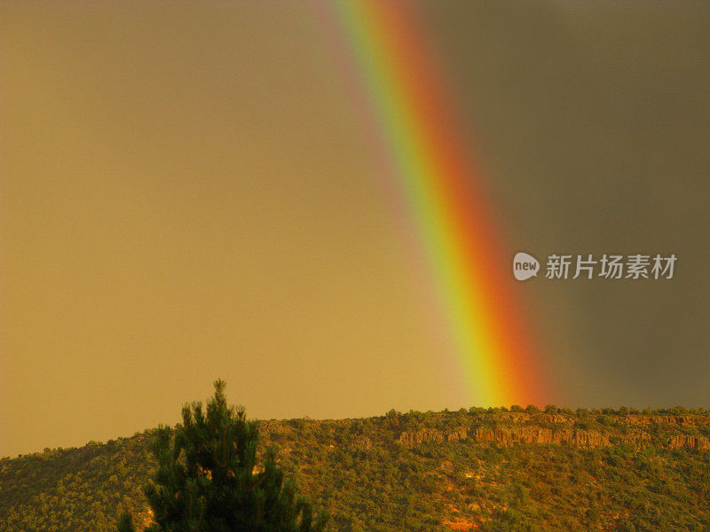 亚利桑那州平顶山上的彩虹