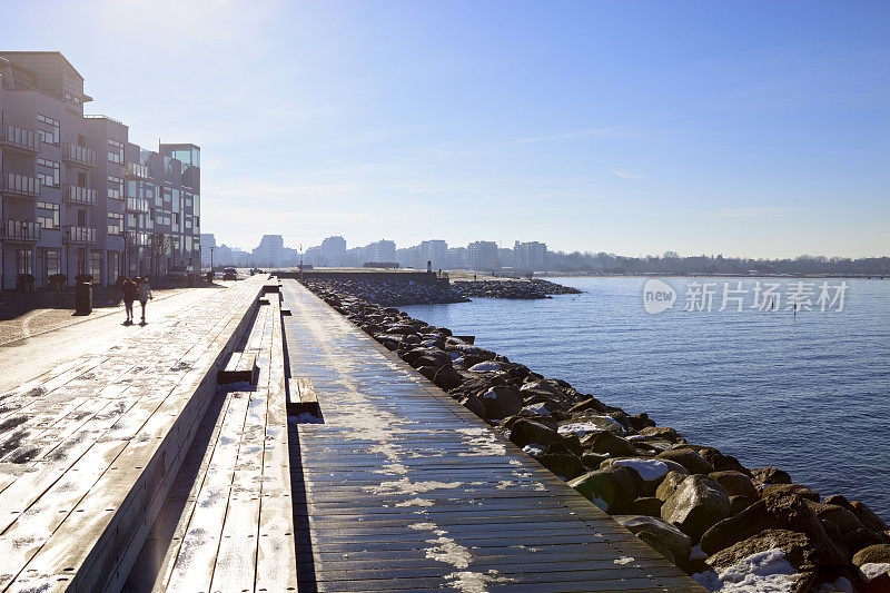 马尔默城市海岸全景与城市口音