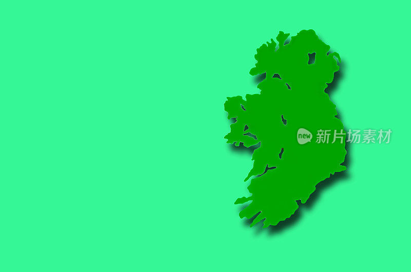 爱尔兰的地图……带拷贝的绿色背景