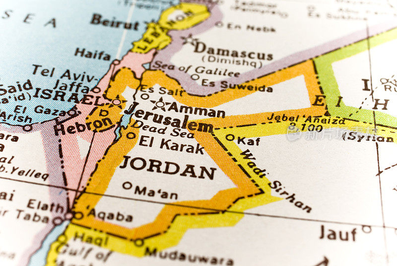 约旦、以色列地图
