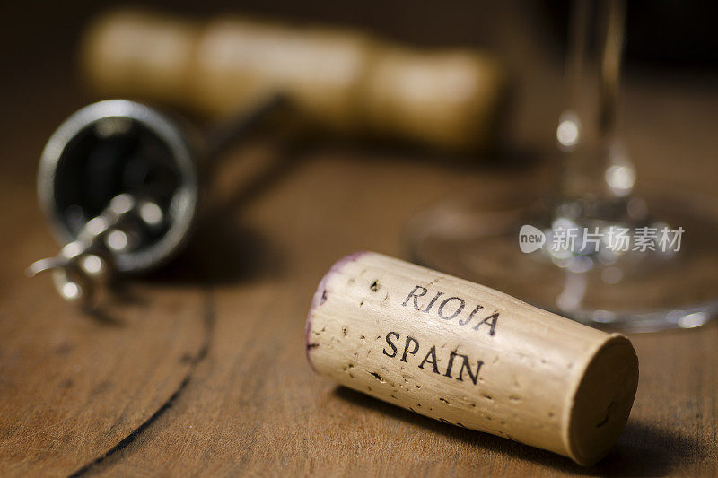 里奥哈西班牙葡萄酒软木塞水平