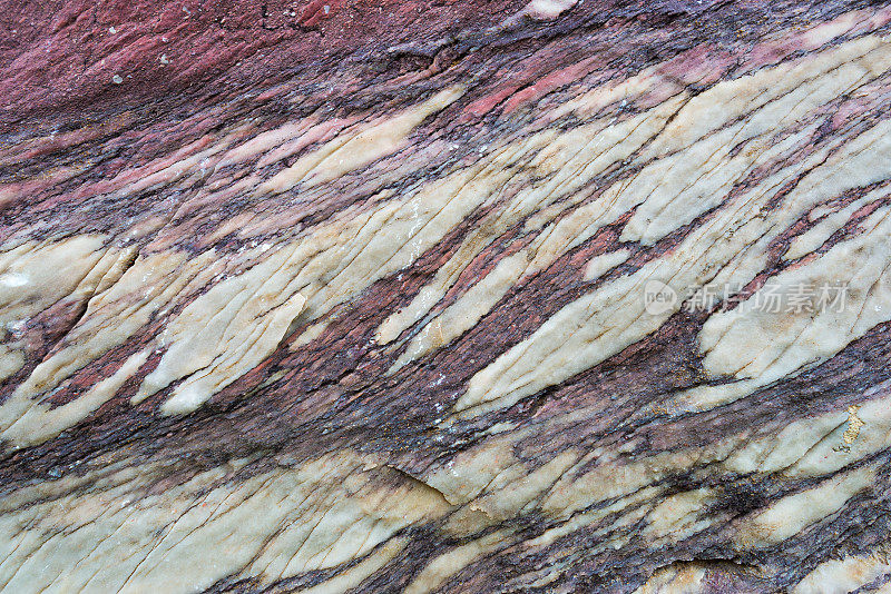 近距离的彩色岩石表面，自然的背景