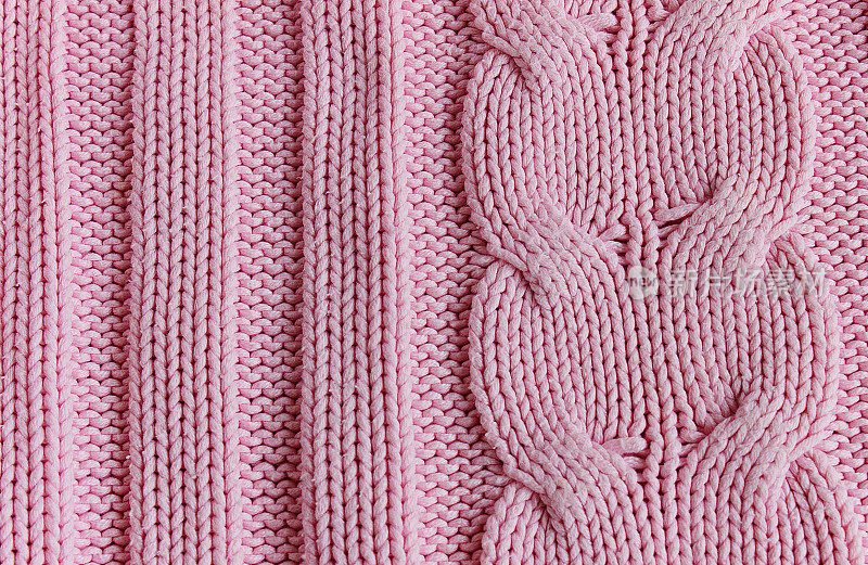 粉红色针织羊毛纹理背景