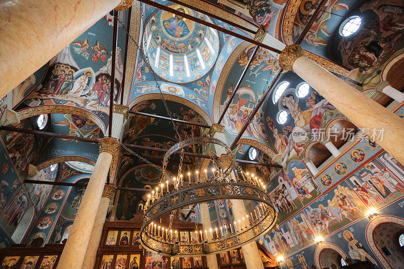 东正教教堂内部，圣三一教堂，塞尔维亚