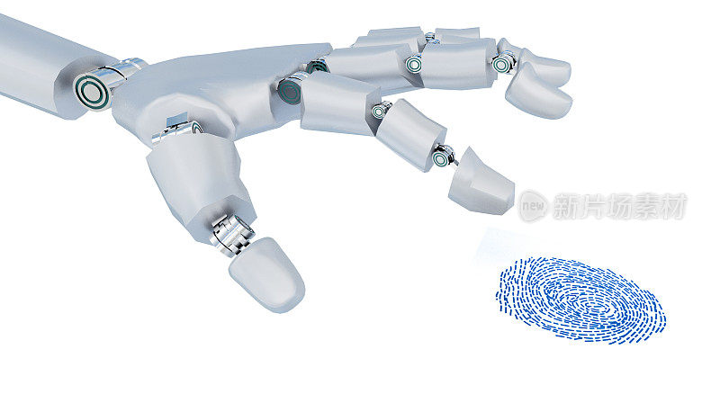 指纹机器人机器人手手指-三维渲染