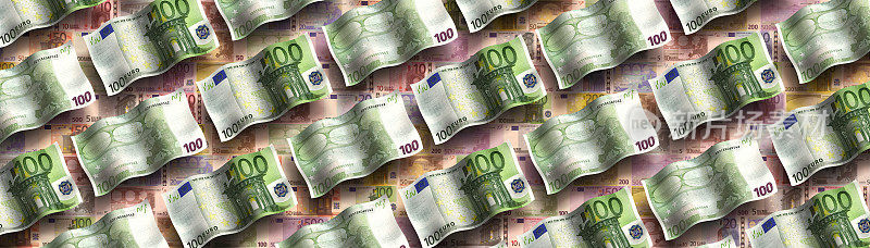 概念金融和经济形象的100欧元钞票