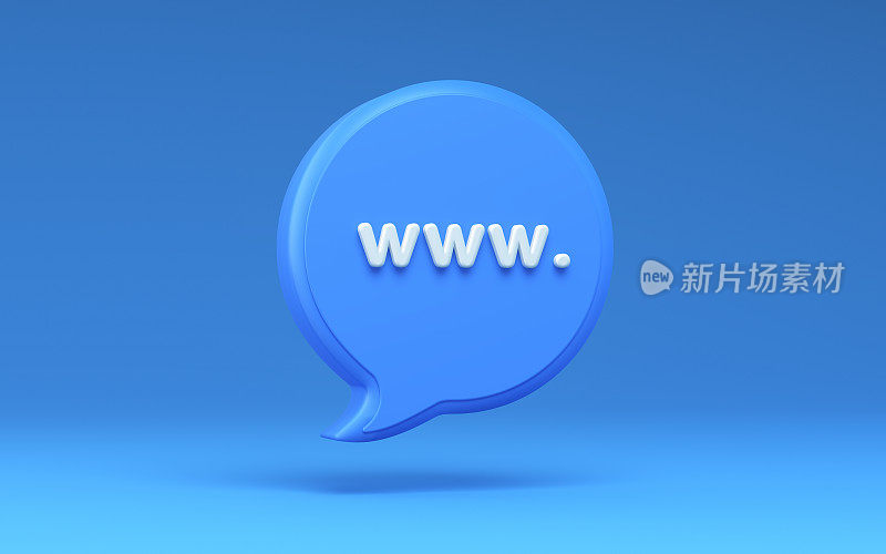 国际网站开始地址蓝色背景，语音气泡与联系人图标，剪贴路径