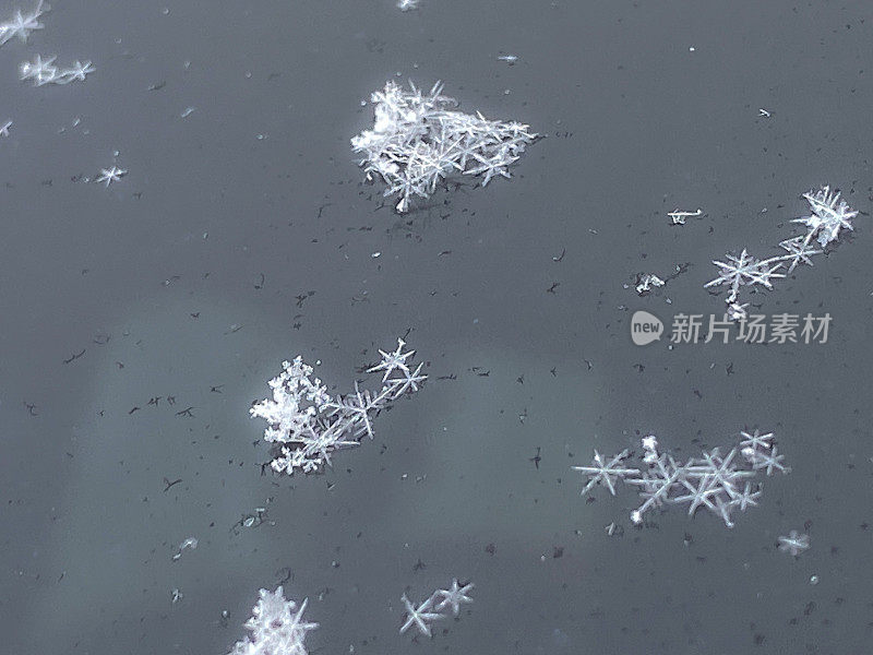 玻璃表面上的雪花