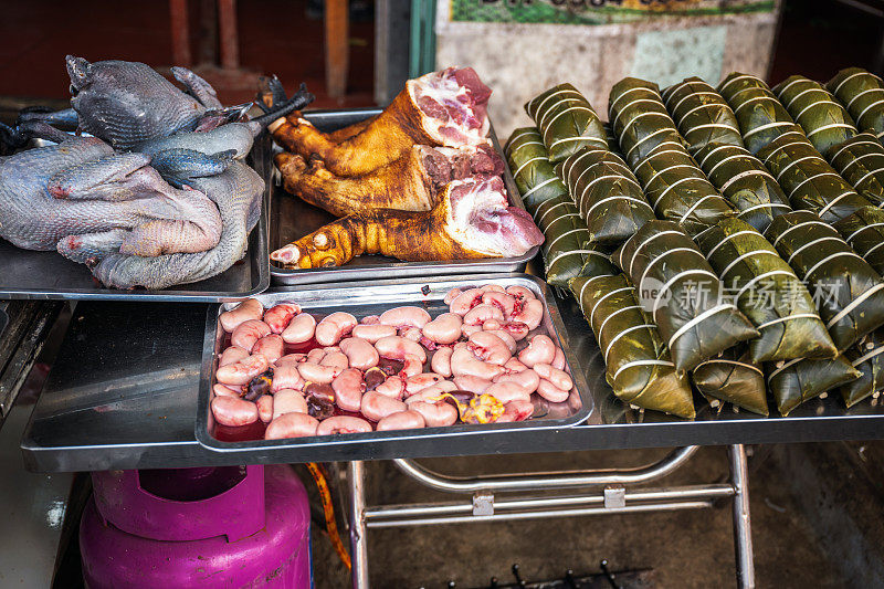 越南北河乡村市场的摊位