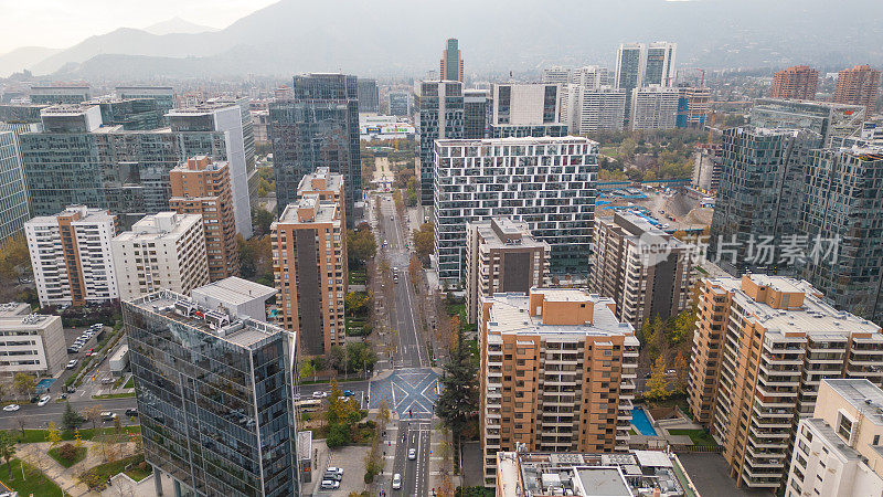 圣地亚哥交通的鸟瞰图