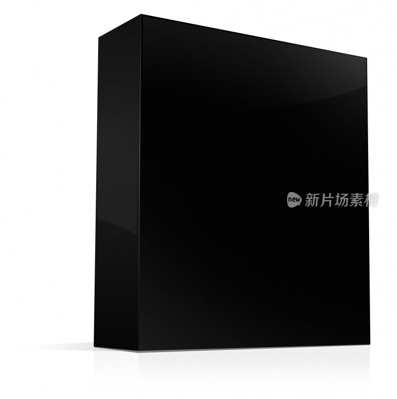 白色背景上的黑色软件包盒