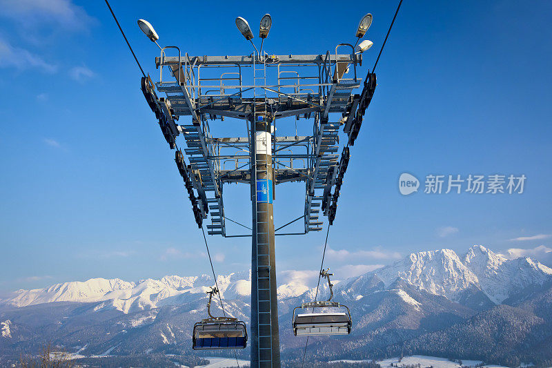 塔特拉斯的滑雪缆车