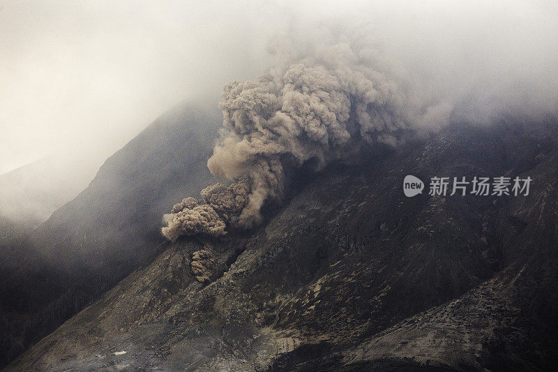 致命的火山碎屑流，锡纳朋火山。