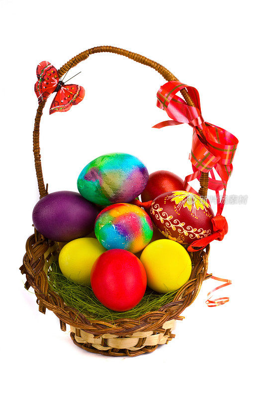 篮子里有复活节彩蛋