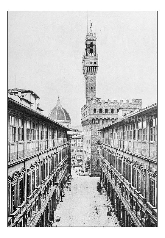 意大利仿古点印照片:佛罗伦萨、乌菲齐和韦基奥宫