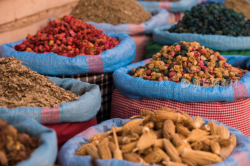 麦地那的摩洛哥香料市场