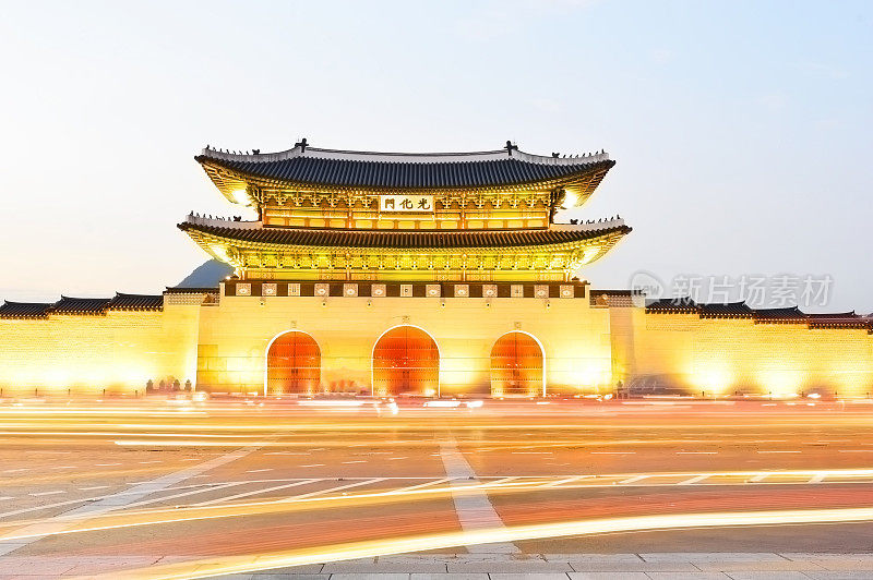 京福宫，光华门正门，夜景