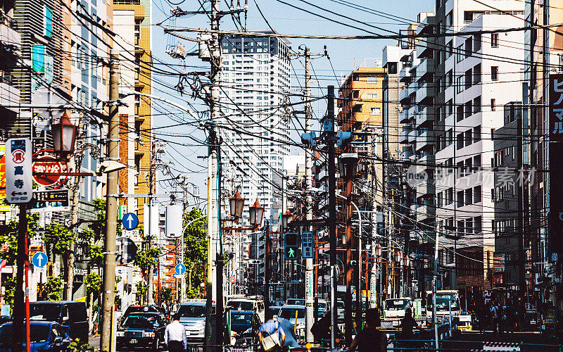 繁忙的城市街道-目黑，东京
