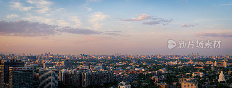 日落时分的北京全景