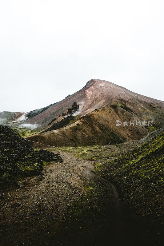 冰岛高地Landmannalaugar山谷地热区