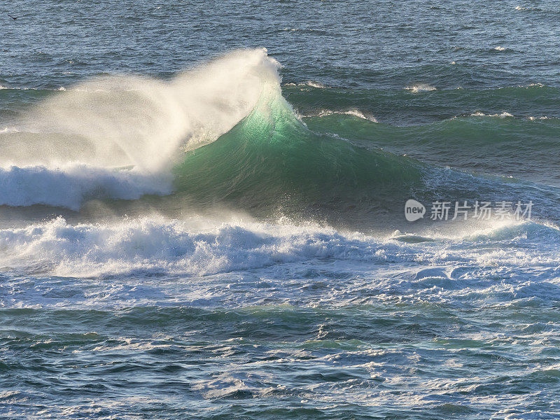 绿色海洋风浪太平洋中部海岸俄勒冈州