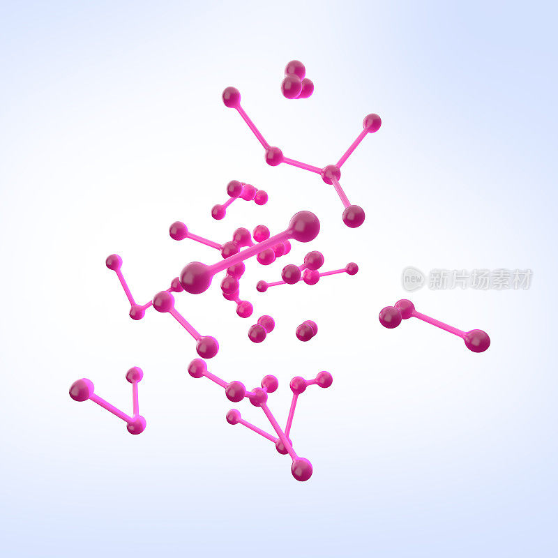 三维渲染抽象分子背景